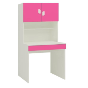 Kids Study Table with Bookshelf in Pink - Sogno Office Furniture